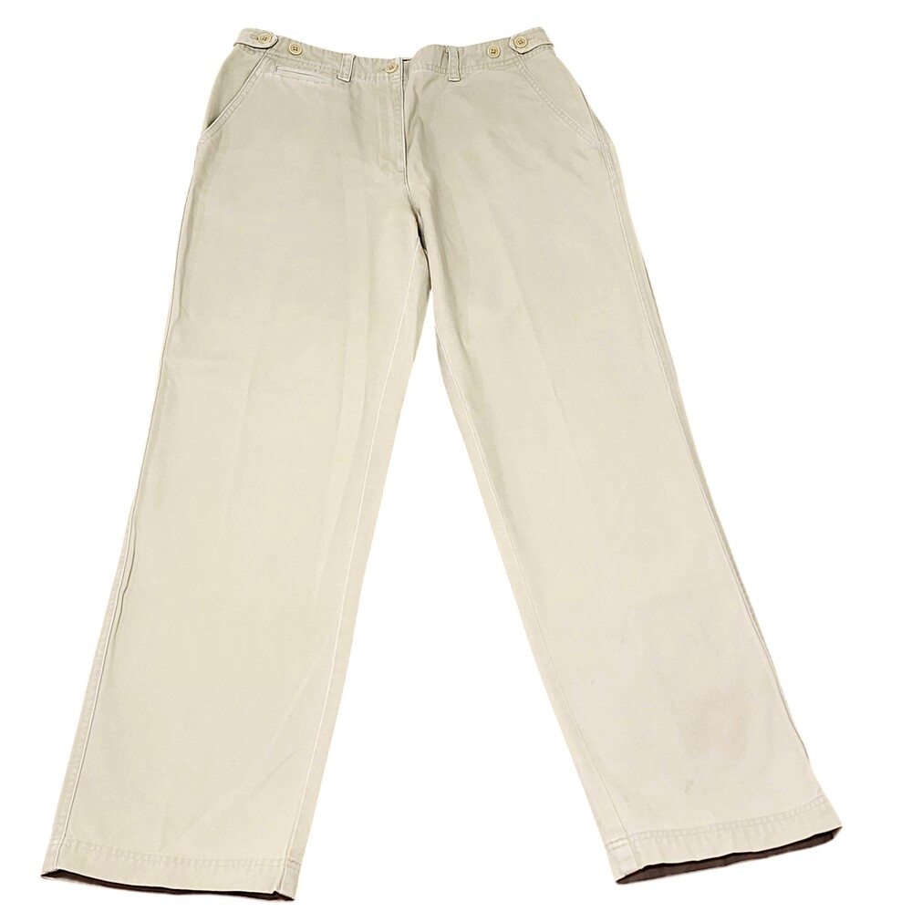 Lauren Ralph Lauren Pants Womens 6 Beige Cotton Twill Chino Classic Fit Casual